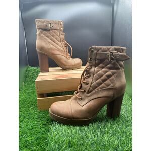 Guess- Tan Quilted- Ankle Boots- Size 9.5W